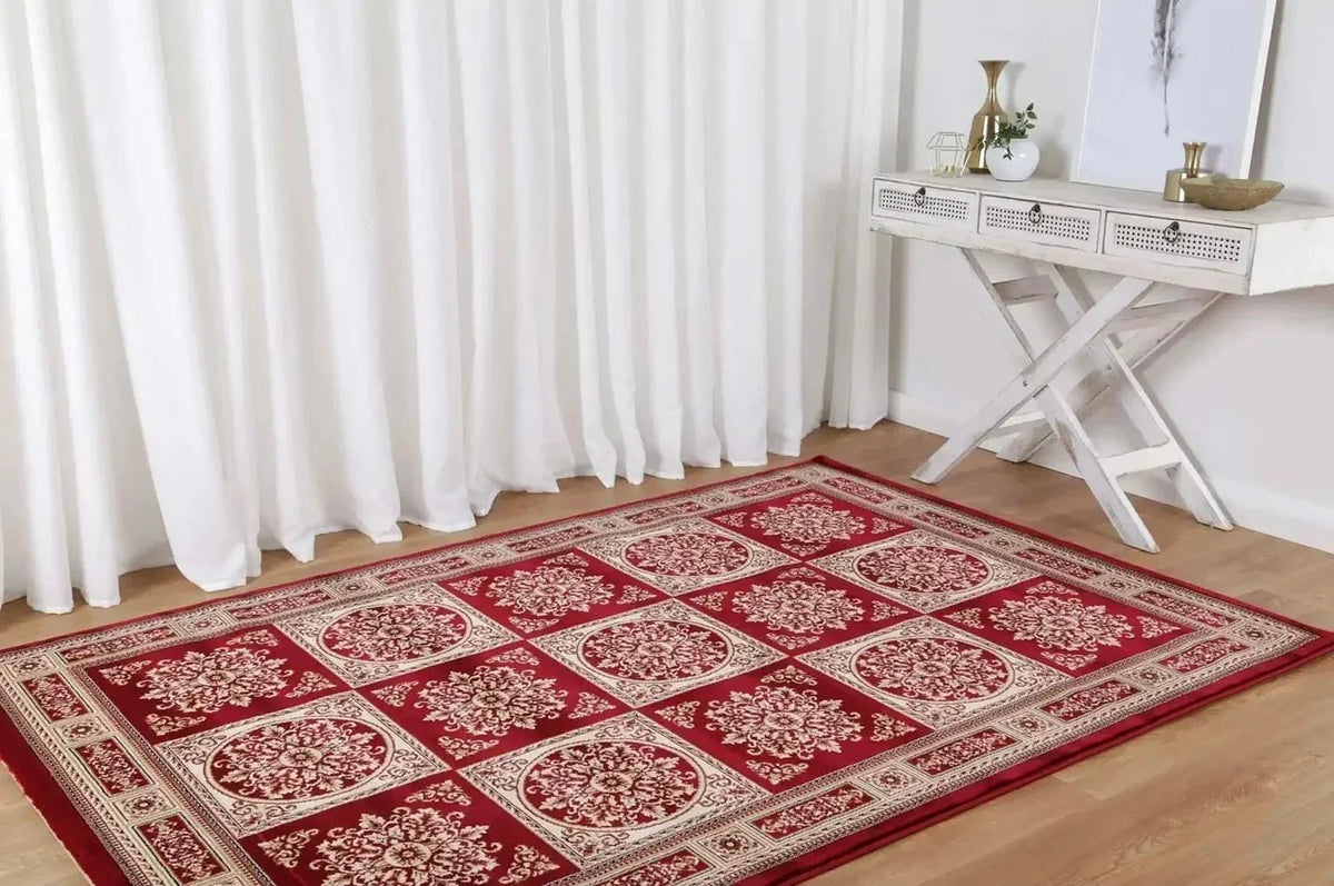 Suzani Red Chequered Rug